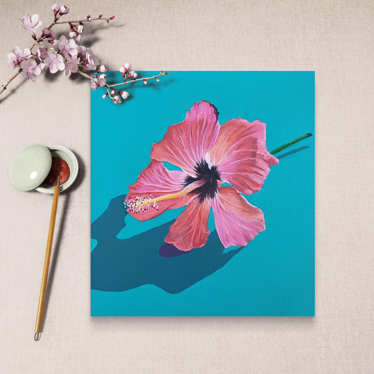 ACRYLIC ART - HIBISCUS TEA - Belong Design
