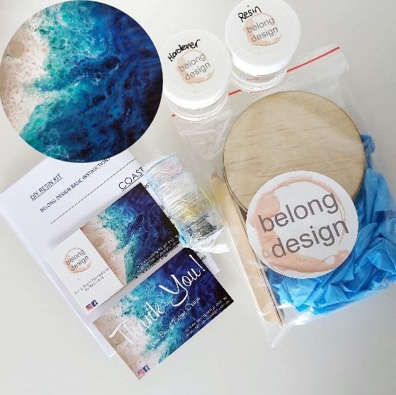 RESIN KIT- Coaster set of 6 - Ocean - Belong Design