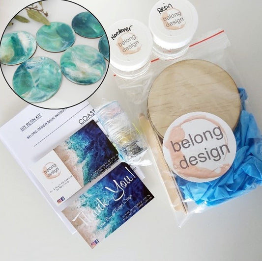 RESIN KIT - Coaster Set of 6 - Green Goddess - Belong Design