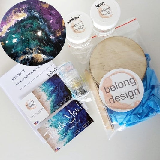 RESIN KIT - Coaster Set of 6 - Golden Galaxy - Belong Design