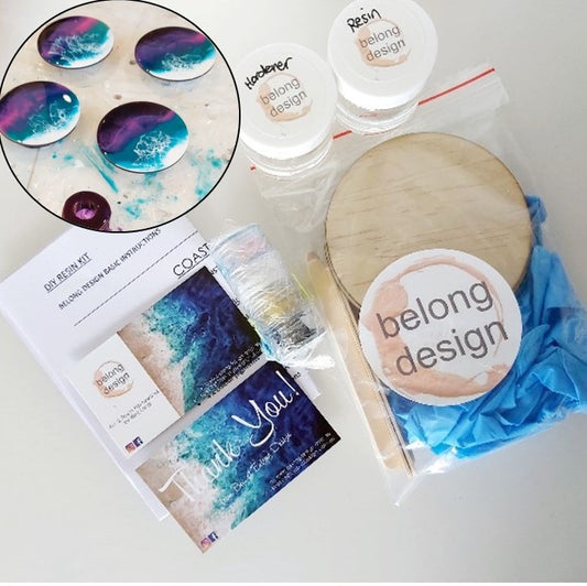 RESIN KIT - Coaster Set of 6 - Sunset - Belong Design