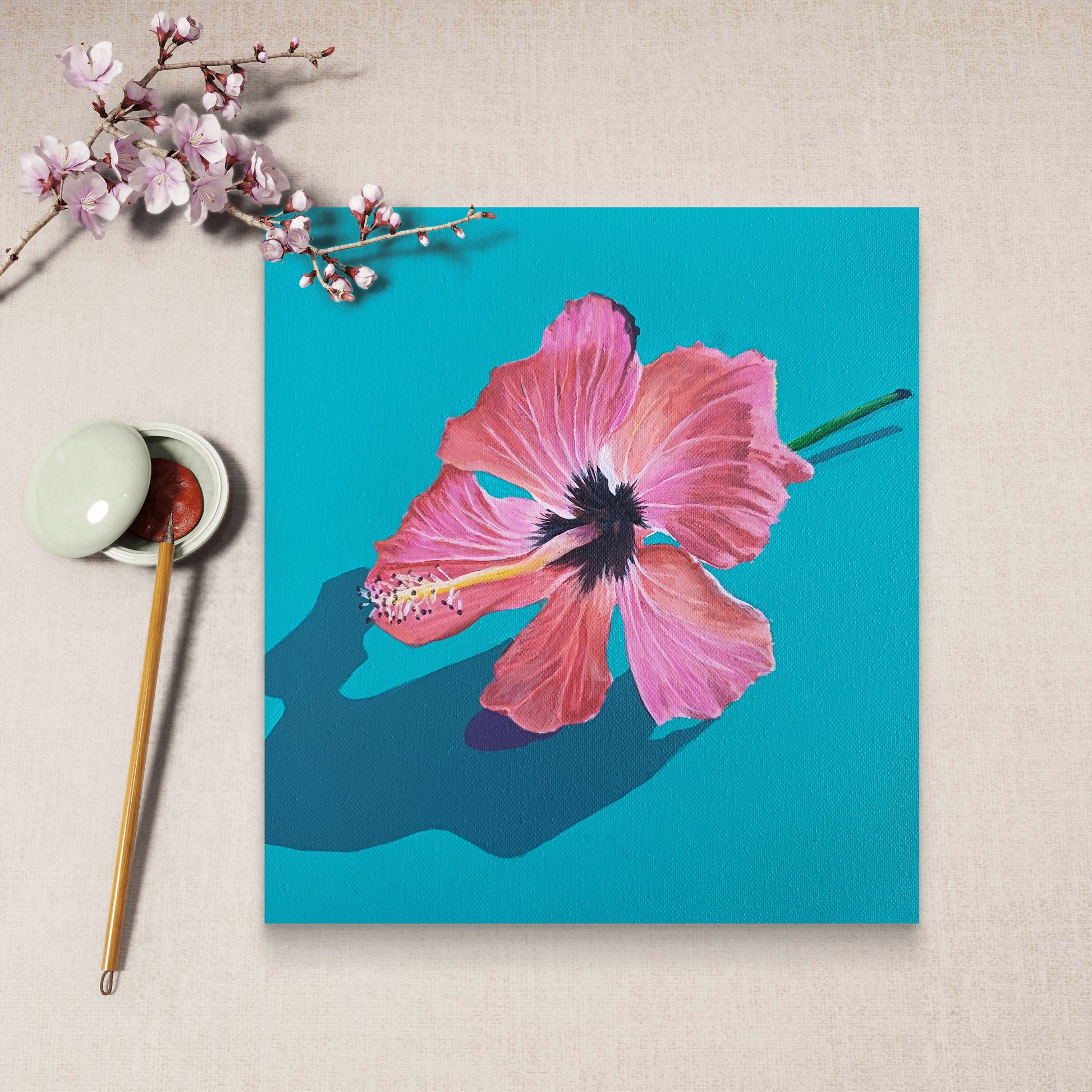 ACRYLIC ART - HIBISCUS TEA - Belong Design